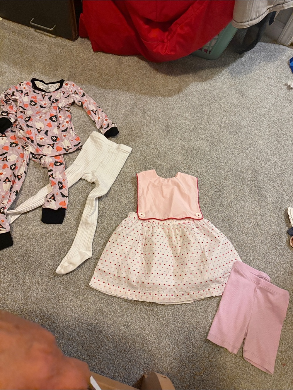 Toddler Pink Bib Dress with Polka Dot Skirt TBBC and 3 other 2t items.